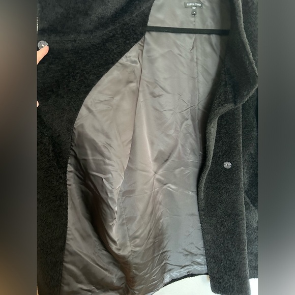 Eileen Fisher Sheared Suri Alpaca-Wool Blend Black Women’s Size S Coat - Picture 5 of 7